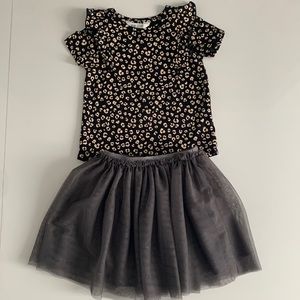 Girls blouse and tutu skirt set